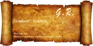 Gumber Rados névjegykártya